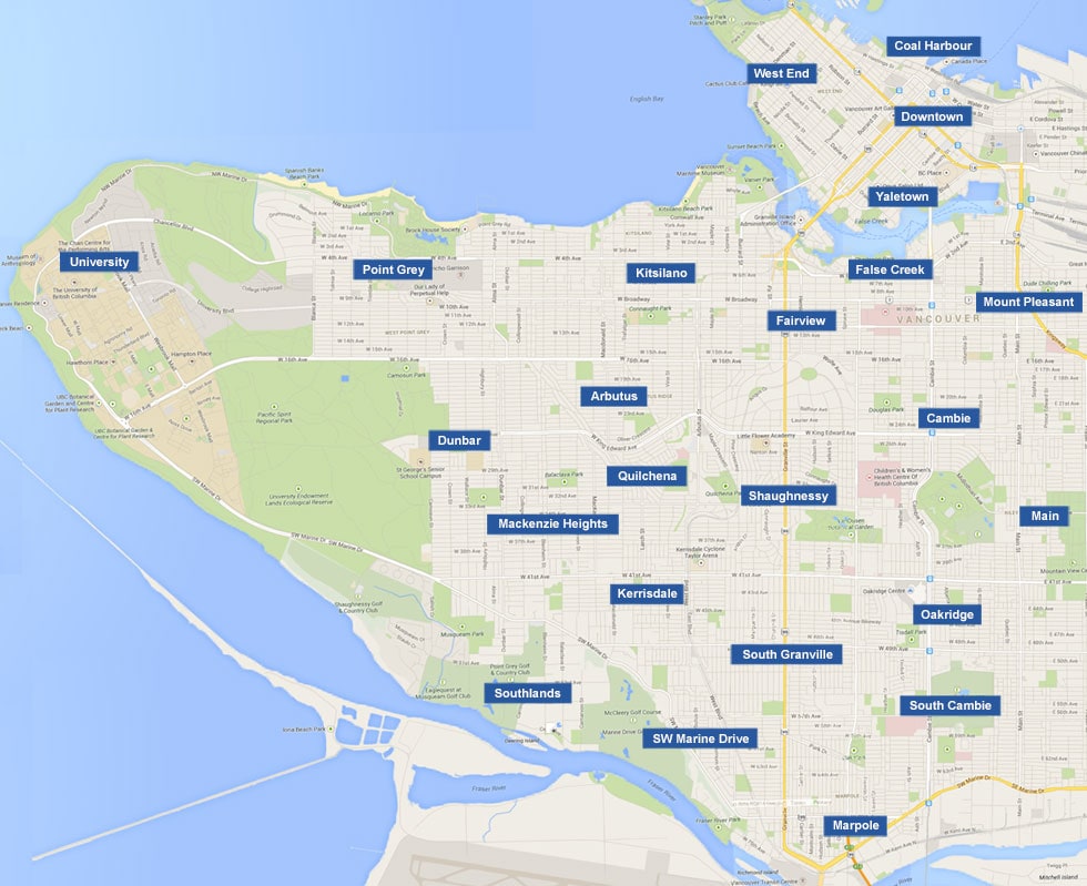 Vancouver Neighbourhood Map