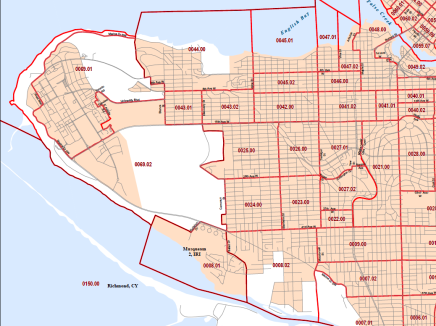 Vancouver Westside Census map