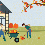 raking yard leaves