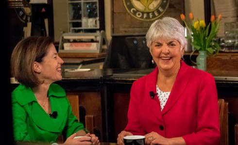 Housing Minister Selina Robinson with Finance Minister Carole James